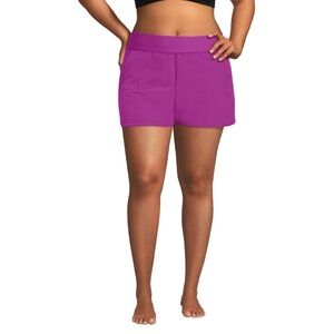 Lands End Purple Pull On Swimwear Shorts Womens 18